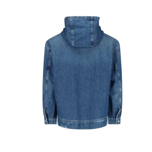 Logo Tag Hooded Denim Jacket