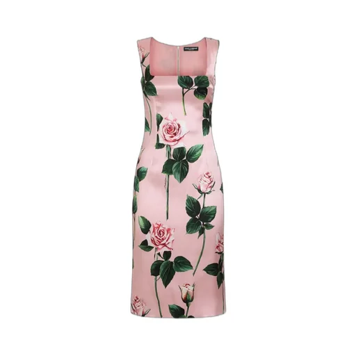 Floral Printed Square Neck Midi Dress