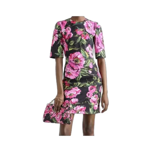 Floral Printed Short-Sleeved Dress