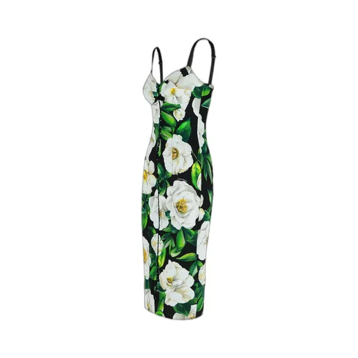 Floral Printed Mini Bustier Dress