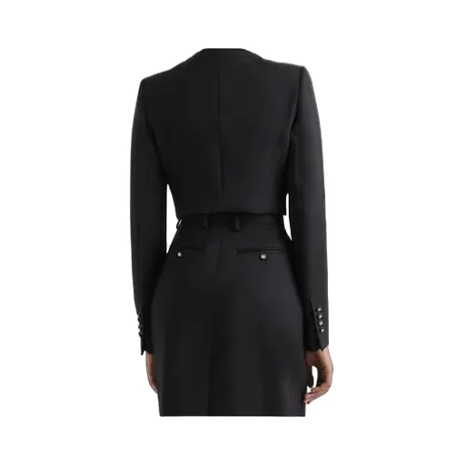 Logo Buttoned Cropped Jacket
