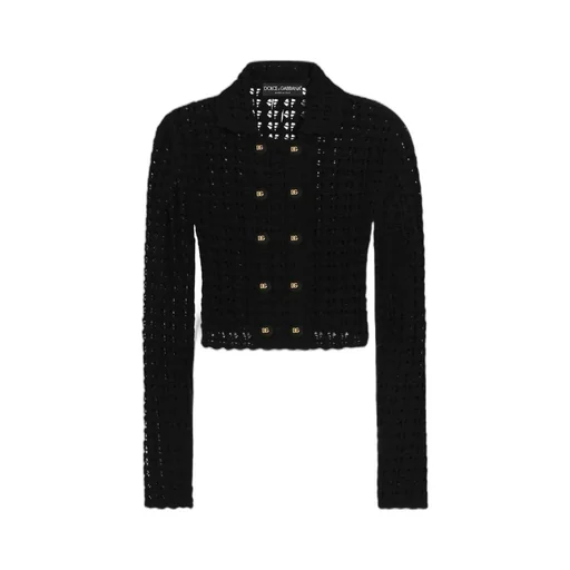 Double-Breasted Crochet Jacket