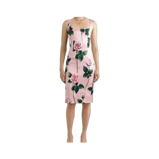 Floral Printed Square Neck Midi Dress