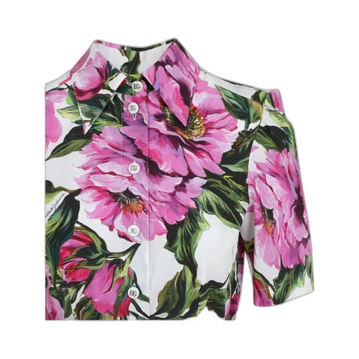 Peonie-Print Cotton Midi Dress