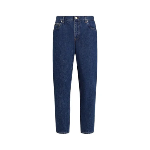 Logo Plaque Straight Leg Jeans