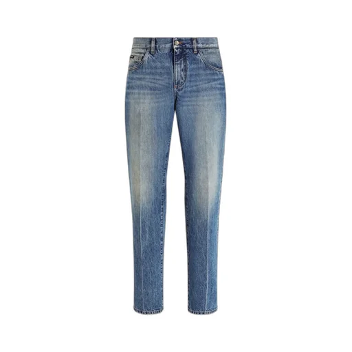 Logo Plaque Straight Leg Jeans