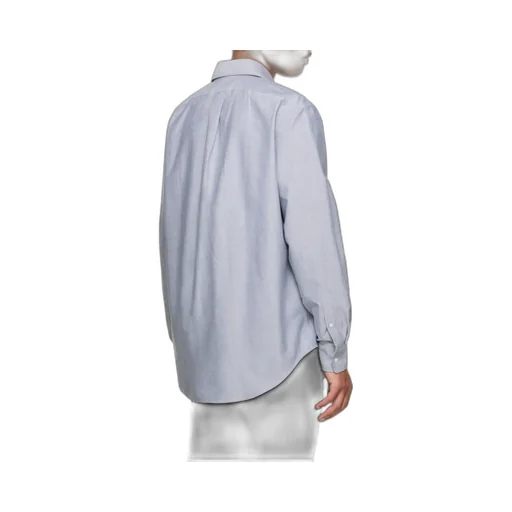 Fox Head Embroidered Curved Hem Shirt