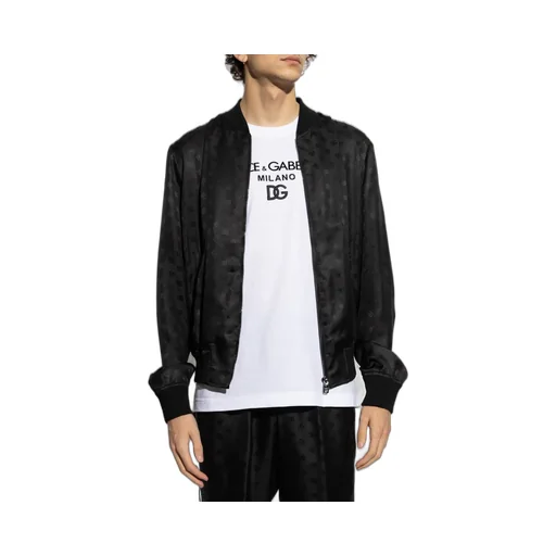 Logo Jacquard Zipped Bomber Jacket