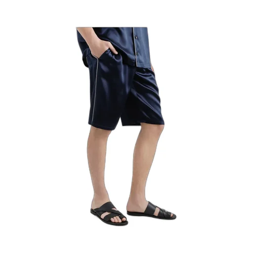 Logo Embroidered Satin Shorts