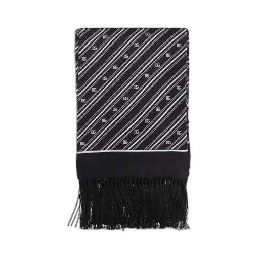 Dg Logo Jacquard Fringed Scarf