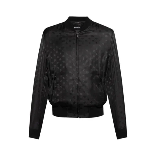 Logo Jacquard Zipped Bomber Jacket