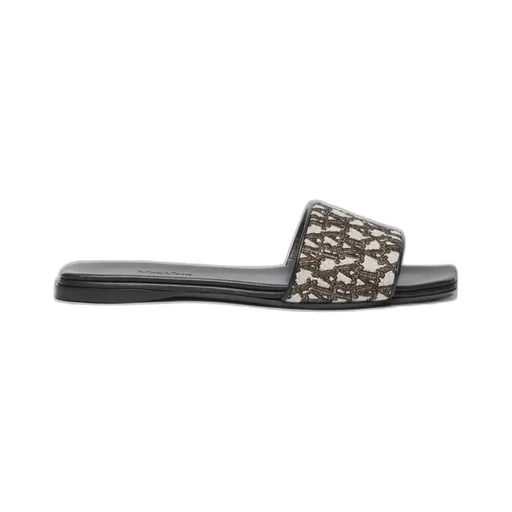Logo-Jacquard Leather Slides