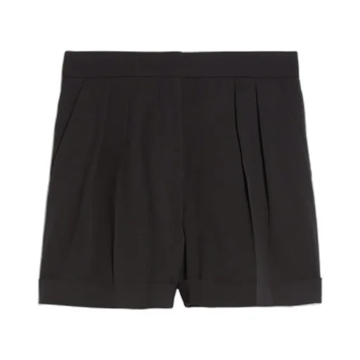 Turn-Up Pleated Shorts