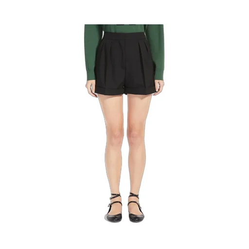 Turn-Up Pleated Shorts