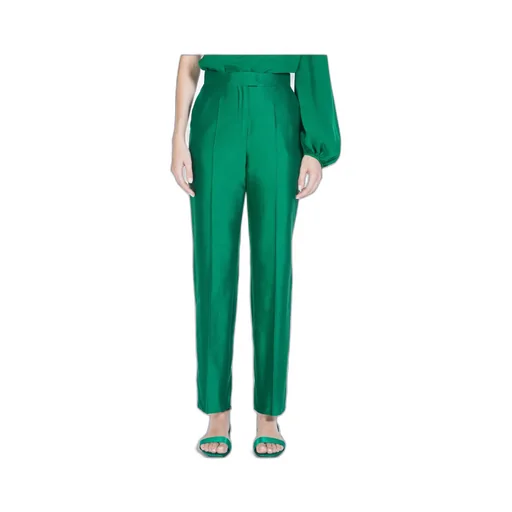 High-Waisted Silk Trousers