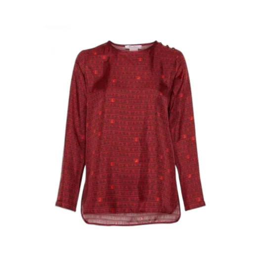 Round-Collar And Long-Sleeved Blouse