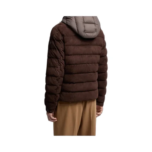 Arneb Hooded Suede Short Down Jacket