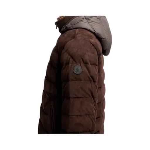 Arneb Hooded Suede Short Down Jacket