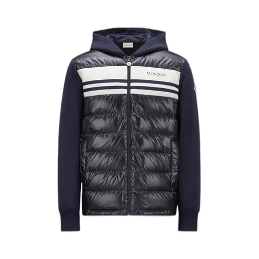 Logo Printed Zip-Up Padded Hoodie