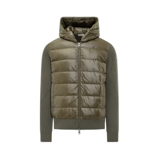 Padded Wool Zip-Up Hoodie