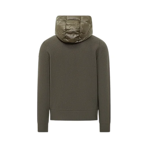 Padded Wool Zip-Up Hoodie