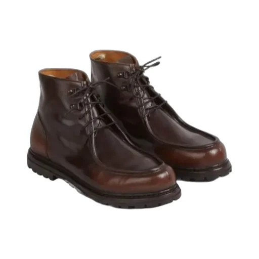 Round-Toe Leather Boots