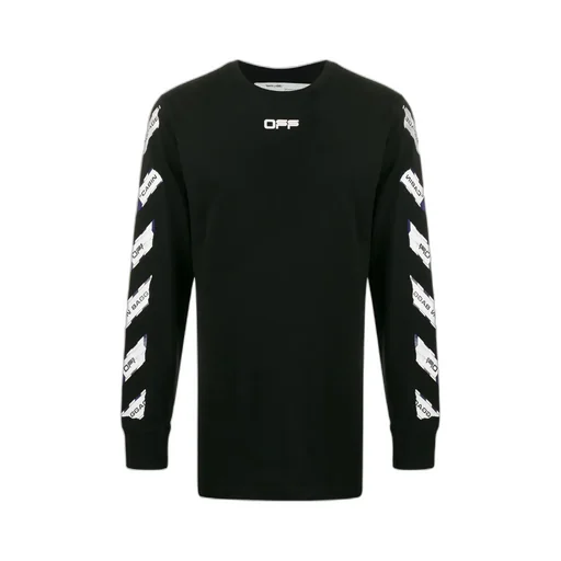 Airport Tape Printed Long-Sleeved Hoodie