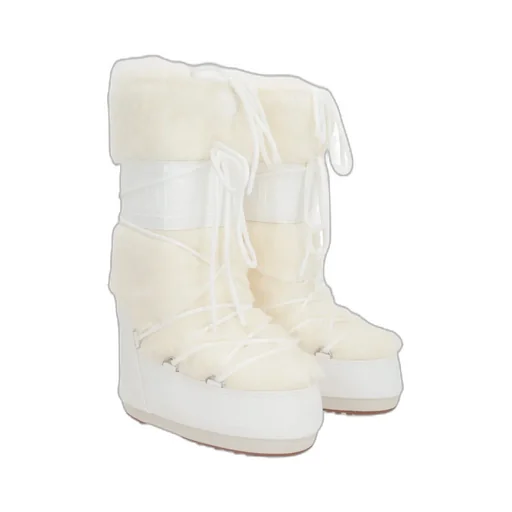 Logo Printed Lace-Up Snow Boots