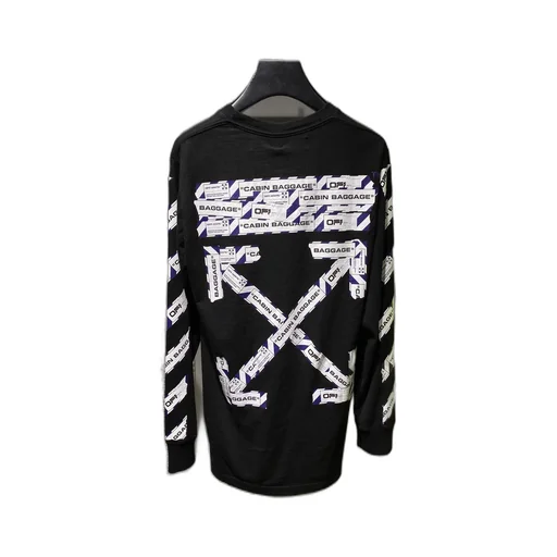 Airport Tape Printed Long-Sleeved Hoodie