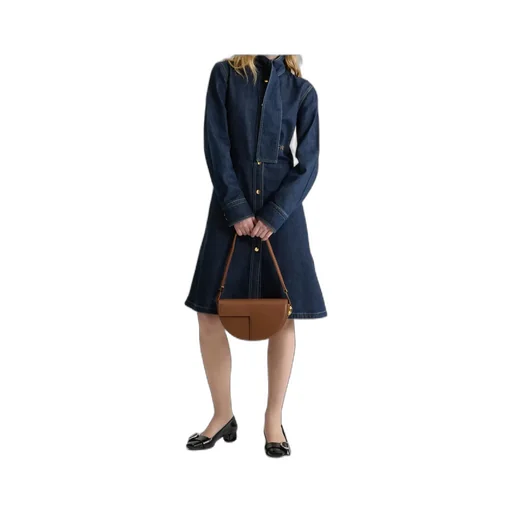 Scarf Collar Denim Dress