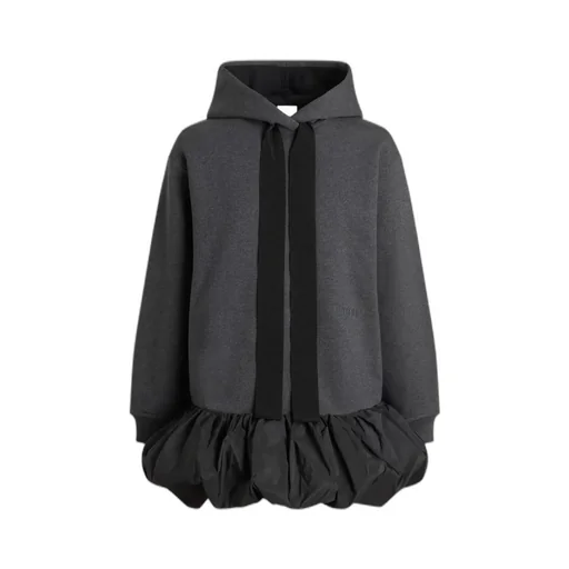Hooded Ruffle-Hem Dress
