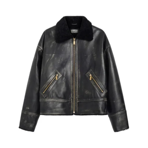Shearling-Collar Jacket