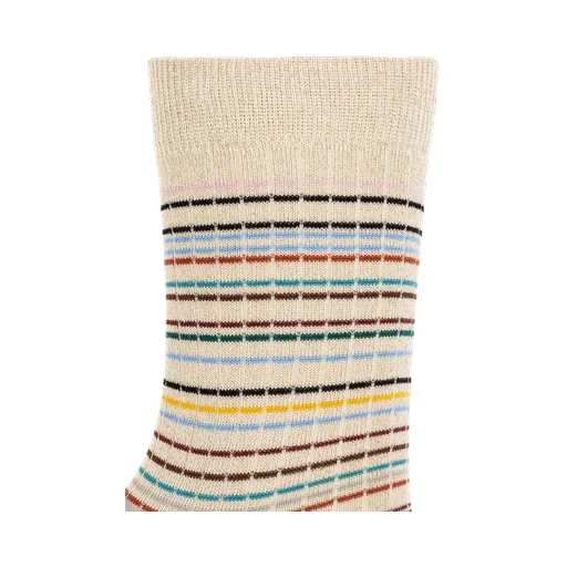 Three Pack Of Cotton Socks With Lurex Thread