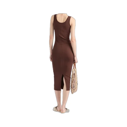 Logo-Triangle Sleeveless Knitted Dress