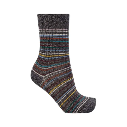 Three Pack Of Cotton Socks With Lurex Thread