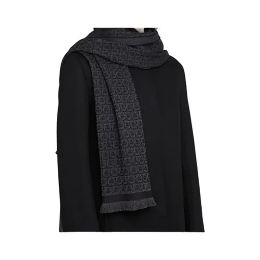 Gancini-Print Wool Scarf