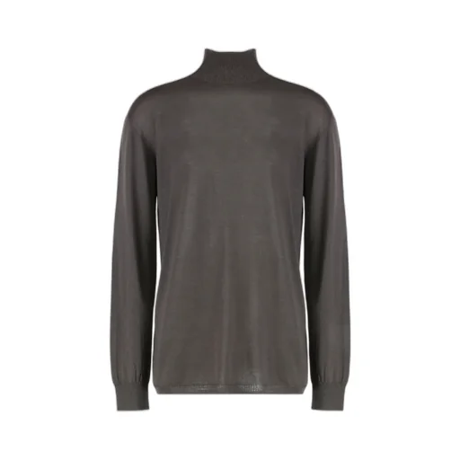 Rick Owens Concordians Oversized Turtle In Dark Dust Ribbed Knit