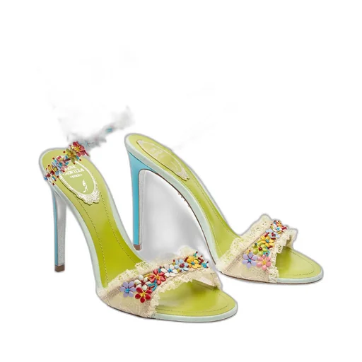 Round-Toe High-Heeled Sandals