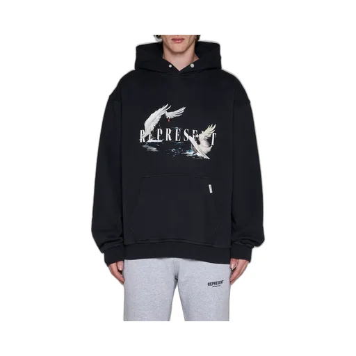 Swan Logo Printed Hoodie