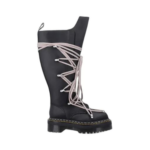 Dr. Martens X Rick Owens 1B60 Quad Sole Pentalace Boot In Oily Nubuck Cow Leather