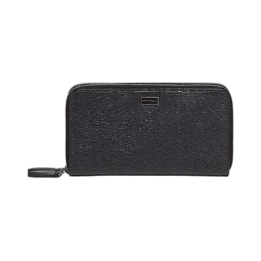 Embossed Leather Zip Around Wallet