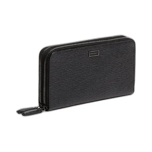 Embossed Leather Zip Around Wallet