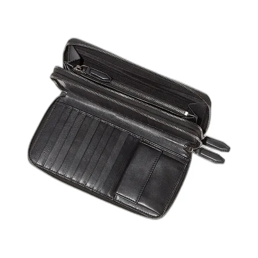 Embossed Leather Zip Around Wallet