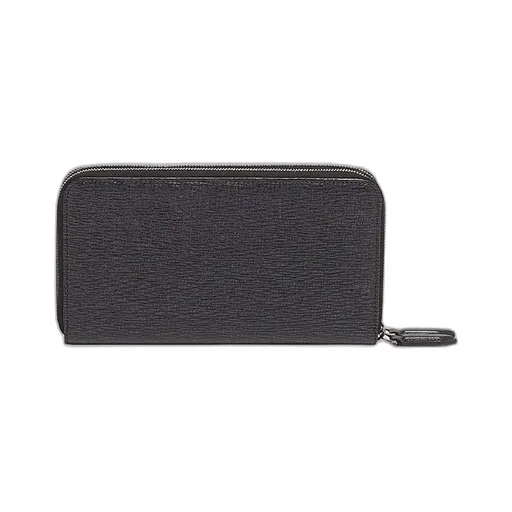 Embossed Leather Zip Around Wallet