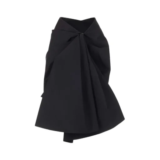 Draped Cotton Mini Skirt