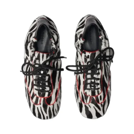 Riley Zebra Printed Lace-Up Sneakers