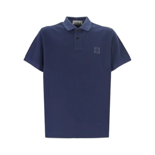 Compass-Patch Buttoned Polo Shirt