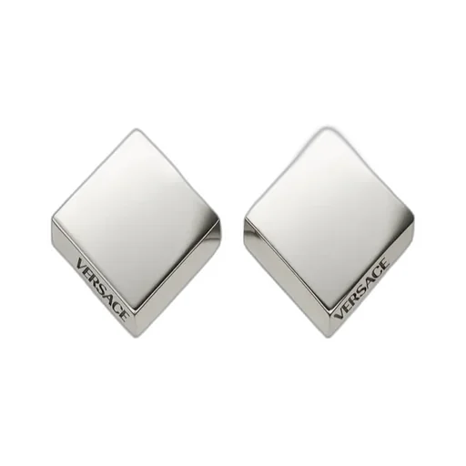 Logo-Engraved Polished Finish Stud Earrings