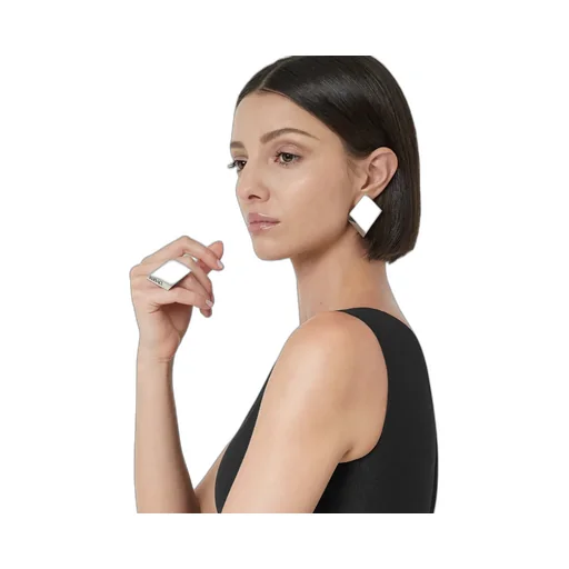 Logo-Engraved Polished Finish Stud Earrings