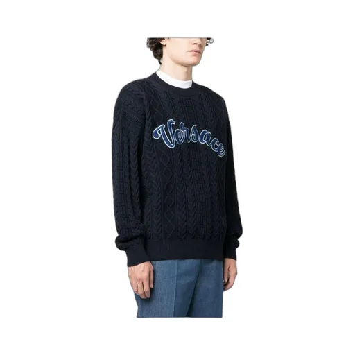 Logo Appliqué Cable-Knit Jumper